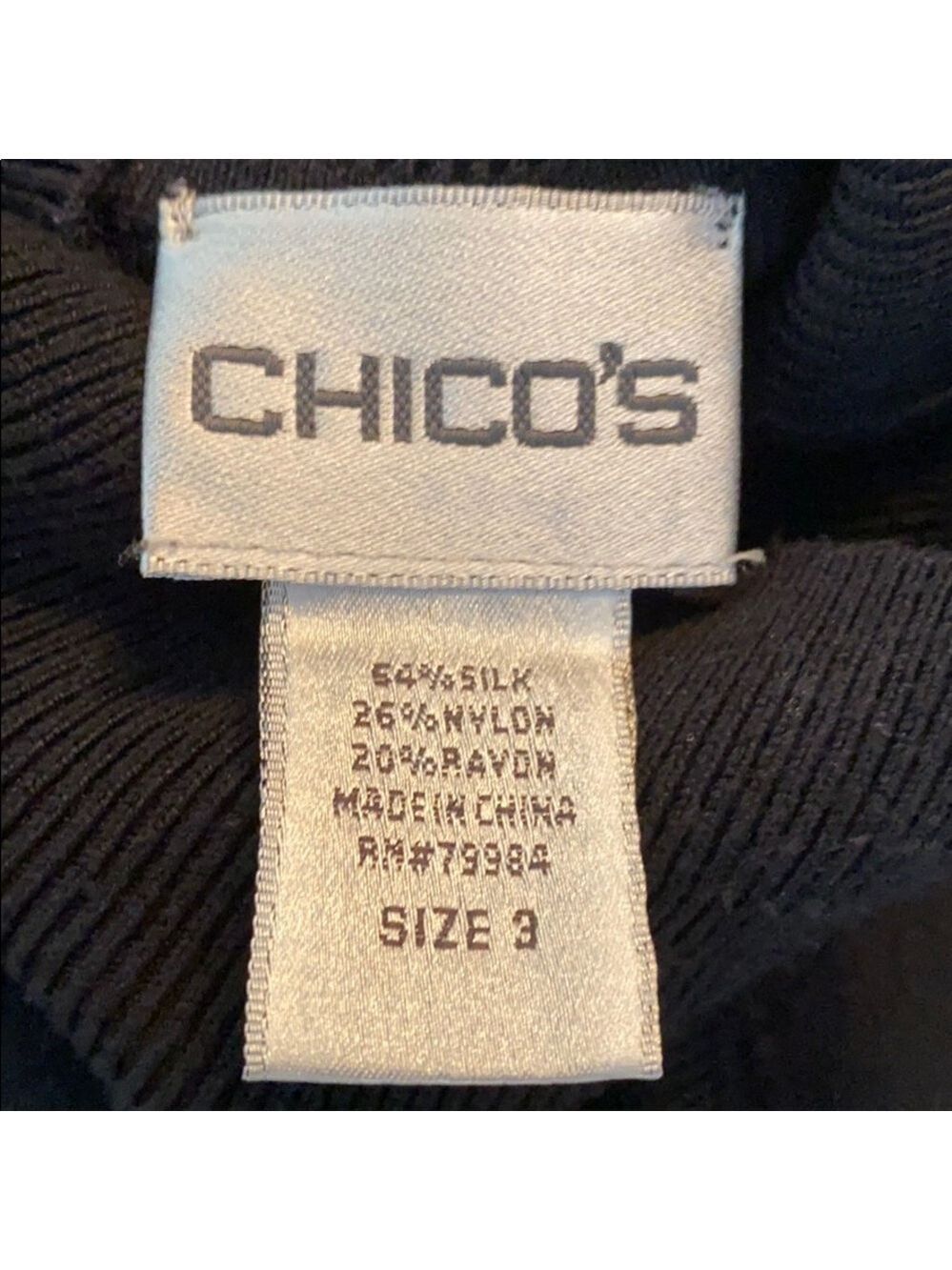 CHICOS BLACK SLEEVELESS MOCK SHIRT C - Picture 4 of 6